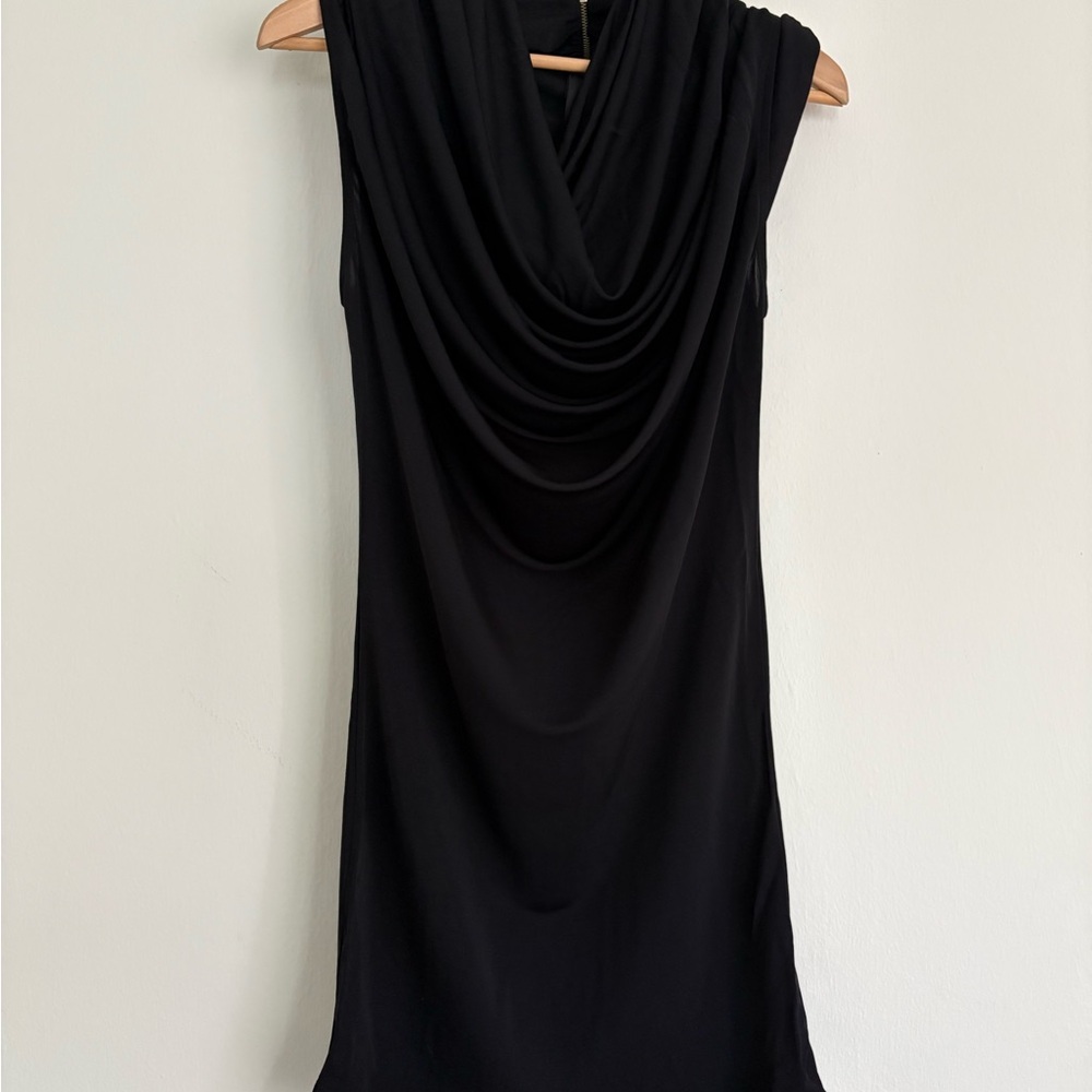 Guess by Marciano Black Draped Dress with exposed zipper